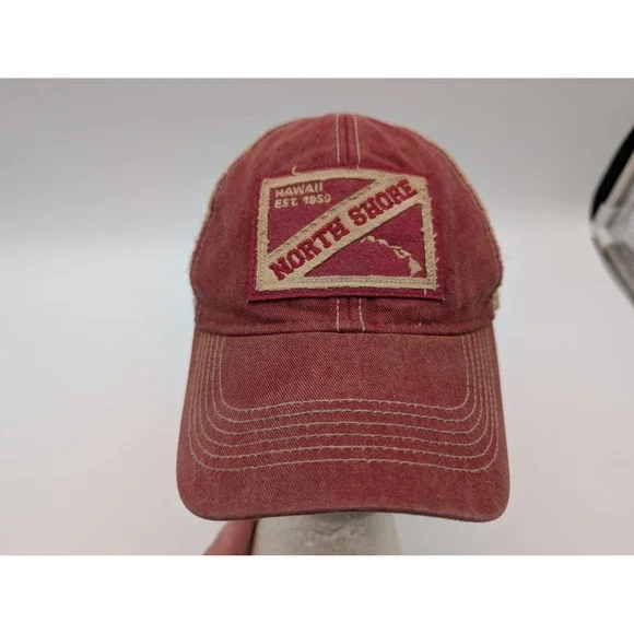 Legacy North Shore Hawaii Est 1959 Maroon Tan Trucker Hat Snapback Mesh Cap