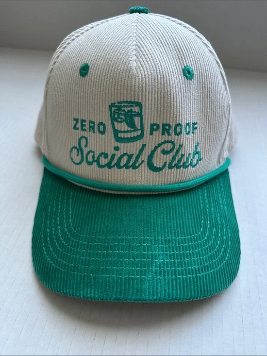 Zero Proof Two-Tone Corduroy Adjustable Cap - Cream & Green