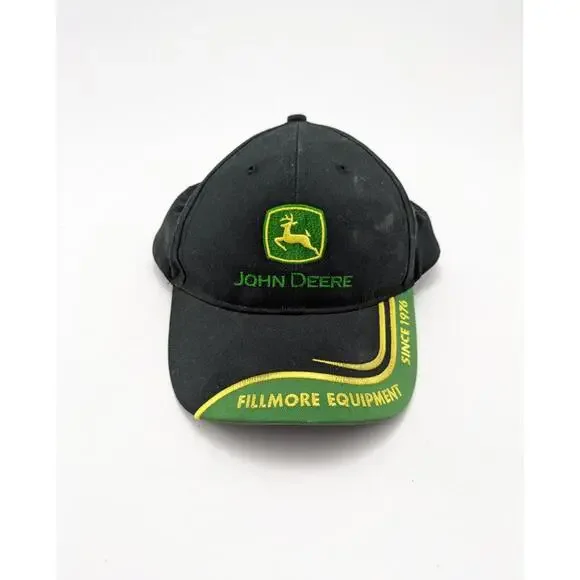 John Deere Genuine Quality Black Green Tractor Outdoor Snapback Baseball Cap Hat