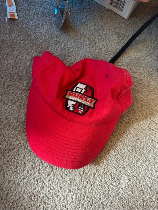 Surly brewing company Red Baseball Hat with Embroidered Brewery Logo