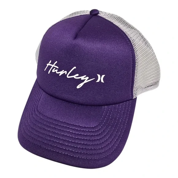 NEW Hurley Icon Solid‎ Trucker Hat Royal Purple White Cap Snapback Mesh Tags