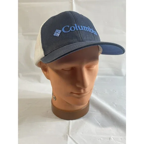 Columbia PFG Fitted Hat Cap Navy L/X Mesh Flexfit Light Weight