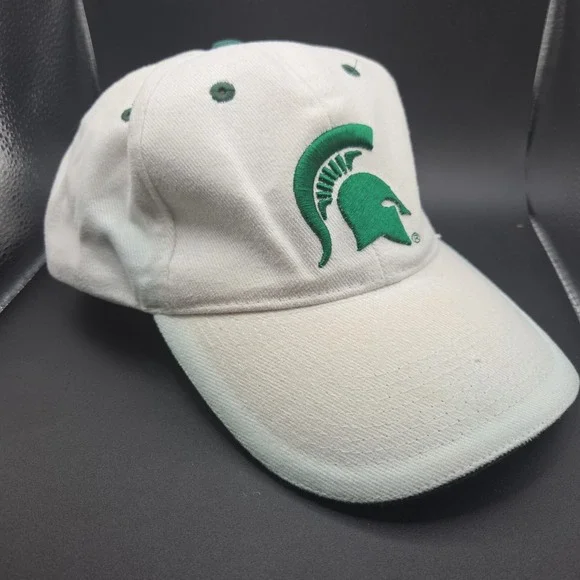 Donegal Bay Michigan State Spartans NCAA Baseball Hat Adult White Green Vintage