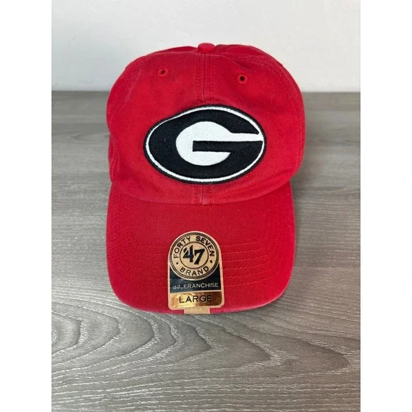 Georgia‎ Bulldogs 47 Brand Franchise Hat Red Mens Large Fitted NCAA G Logo Cap