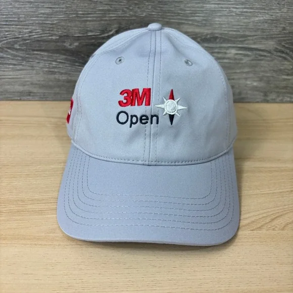 3M Open Hat Cap Strap Back Gray Levelwear Performance Golf Minnesota‎