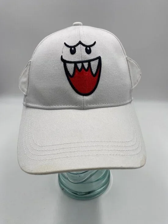 Universal Studios Super Nintendo World White Ghost Hat Snapback Cap One Size