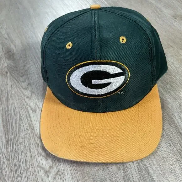Vintage Green Bay Packers Hat Snapback‎ NFL Football Logo 7 Green Yellow Cap