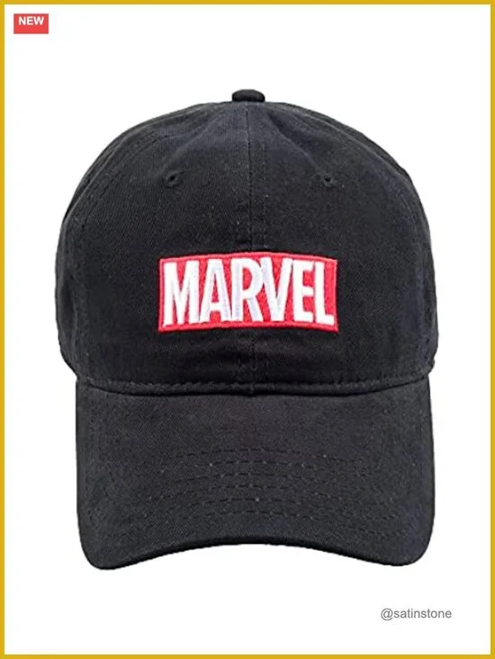 Marvel Logo Cotton Adjustable Dad Hat, One Size