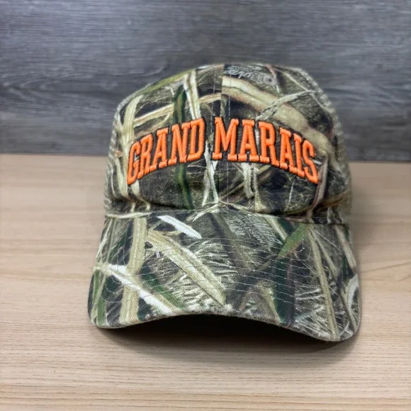 Grand‎ Marais Hat Cap Snapback Brown Camo North Shore Minnesota Outdoors