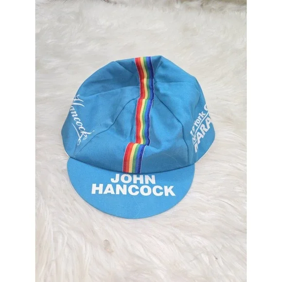 Vintage Blue Rainbow 1993 New York City John Hancock Marathon Hat Cap
