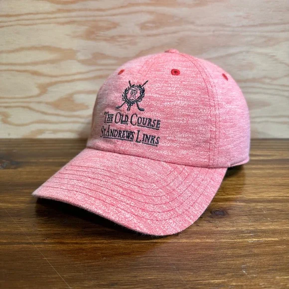 St Andrews Links The Old Course Golf Hat Red Heather Adjustable Strap Cap