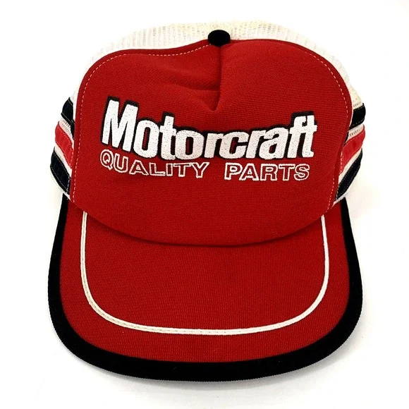 Rare Vintage Motorcraft Quality‎ Parts Truckers 3 Striped Snapback Hat