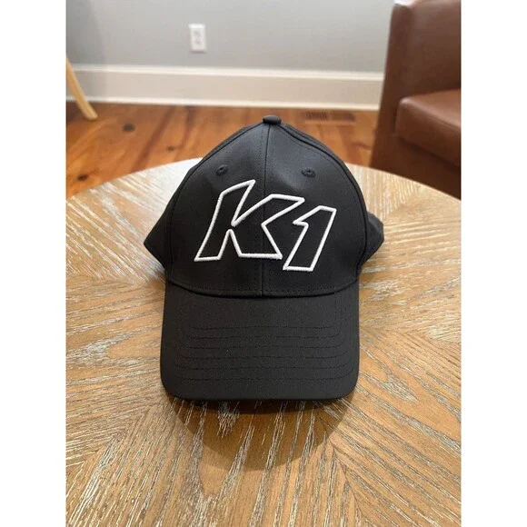 K1 Speed Kart Racing Adjustable Hat Black and White Cap Embroidered Front & Back