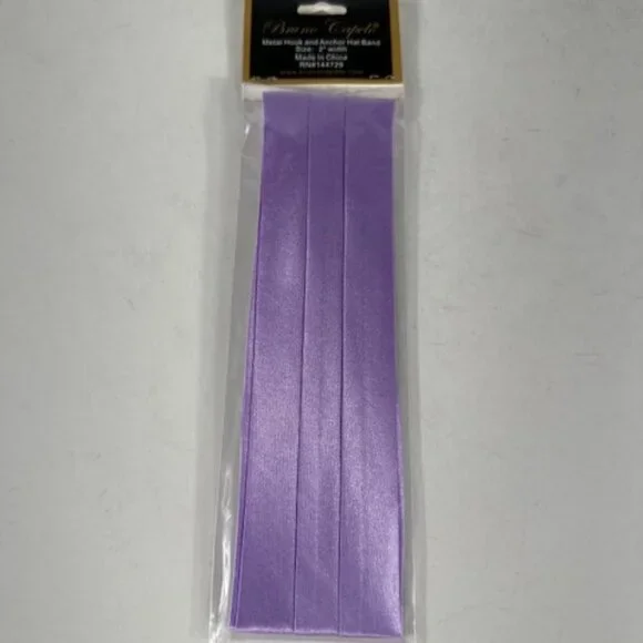 Bruno Capelo Men's Lavender 3 Pleat Hat Band Premium 2 End Hooks 100% Satin