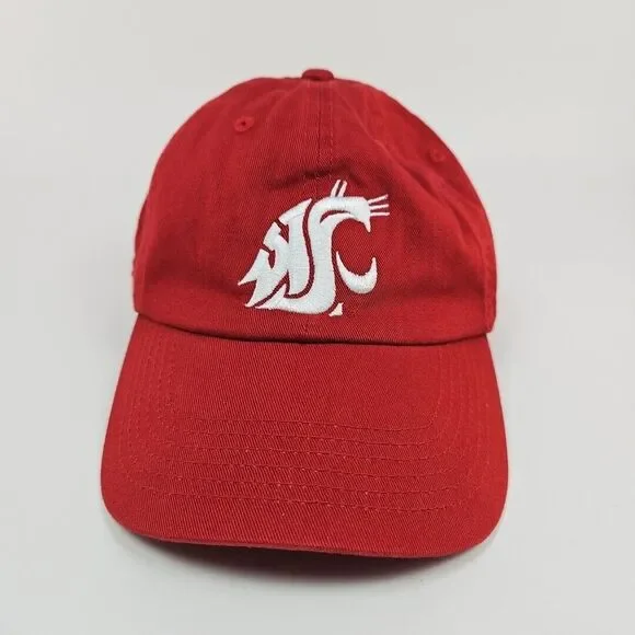 Washington State College WSC Cougars Red Baseball Cap Hat‎ Embroidered NCAA