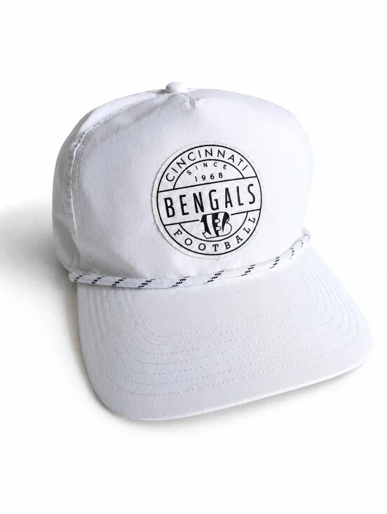 Cincinnati Bengals Hat '47 Suburbia Captain Snapback White Rope Cap Vintage Look