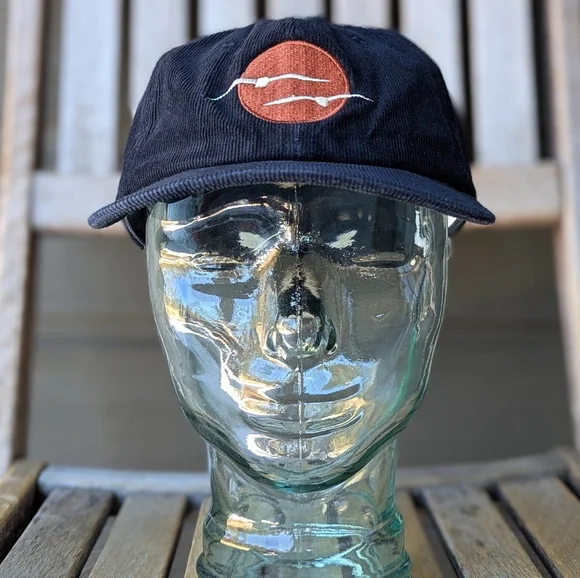 NWOT The Waterfront Venice Boardwalk Navy Blue Corduroy Snapback Hat 100% Cotton