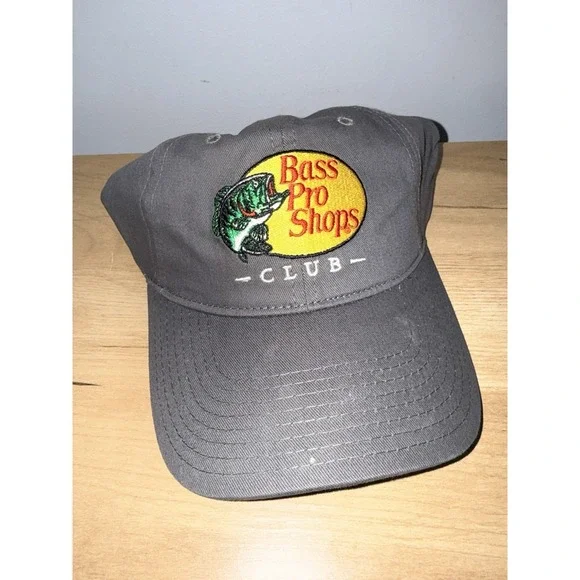 Bass Pro Shops Club Adjustable Strap‎ back Hat Gray READ