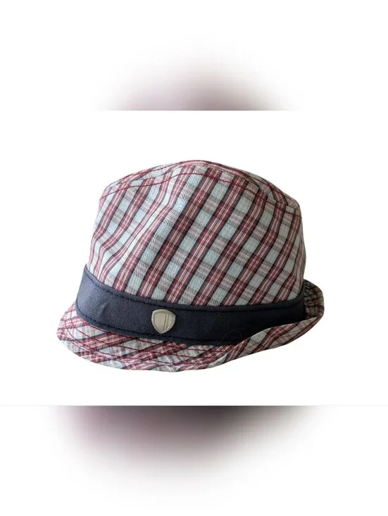 Ben Sherman Trilby Hat Blue & Pink Plaid