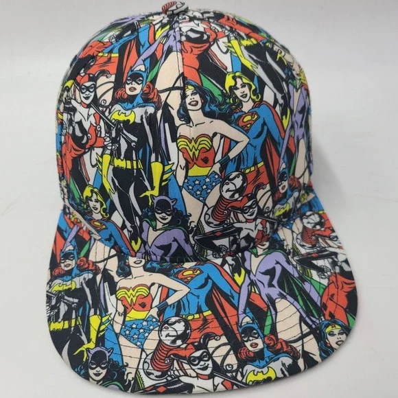 DC Comics Hat Snapback All Over Print Women‎ Superhero Characters Cartoon Adult