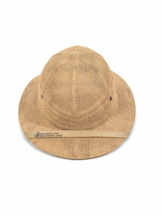 Sun Fari San Diego Zoo Wild Animal Park Straw Safari Hat Pith Helmet Made in USA