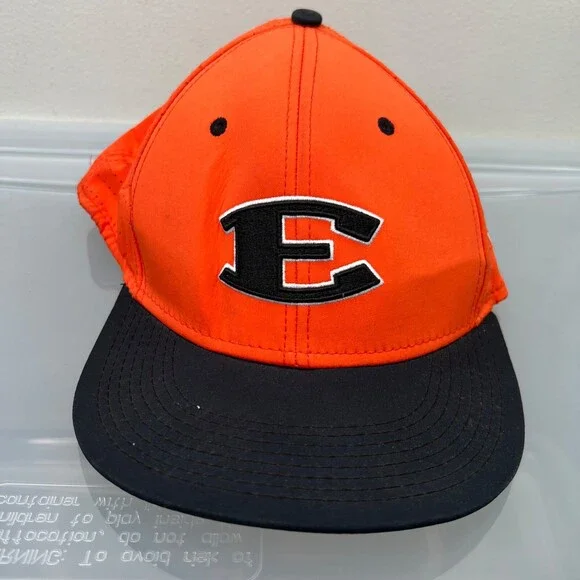 The Game Pro E‎ Hat Mens Medium Orange Baseball Cap Embroidered Logo Embroidered