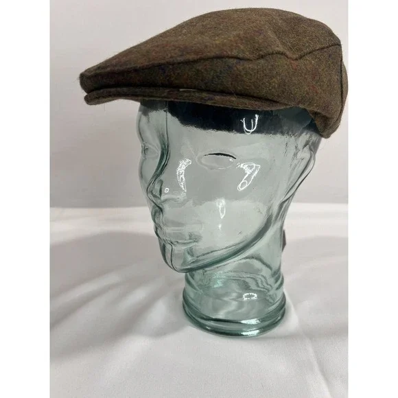 John Lewis Paddy Hat Mens Brown Plaid Quilted Lined‎ Heritage Classic