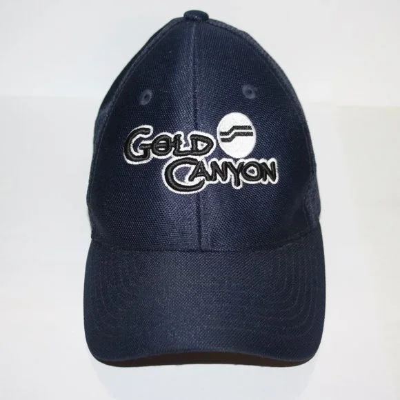 🌌🦖 Navy Blue Men’s Hat · Gold Canyon Dinosaur Mountain 🦖🌌