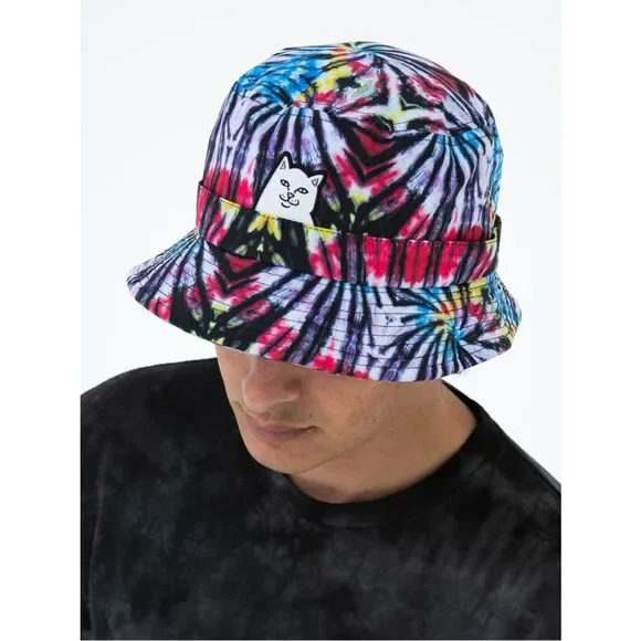 RIPNDIP Sunburst Lord Nermal Cotton Dyed Bucket Hat OS Indie Skater Grunge Beach