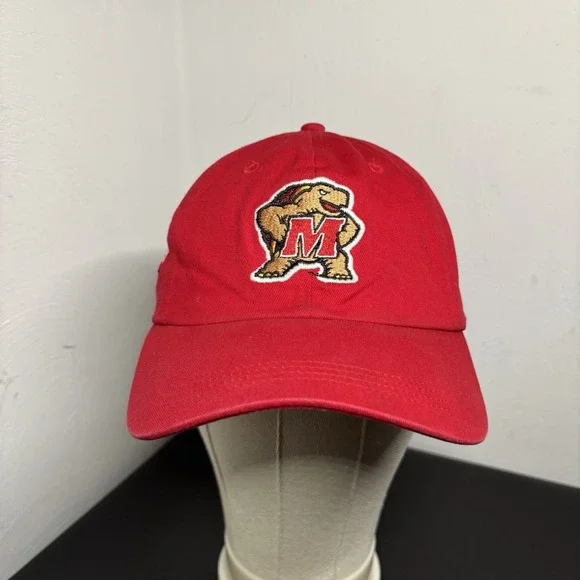 University of Maryland Terrapins Baseball Cap Red Hat Adult OSFM Basketball Hoop