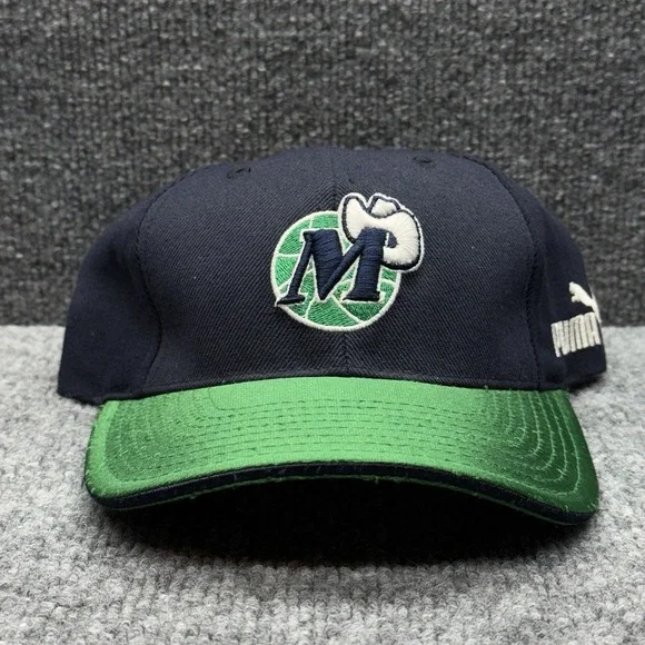 Vintage Dallas Mavericks Hat Cap Strap‎ Back NBA Basketball Puma Mens 90s 00s