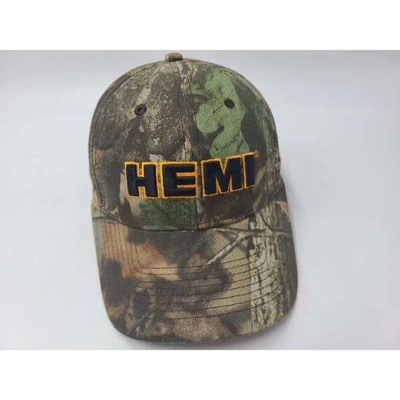Vintage Dodge Ram Hemi Camo Drew Pearson Marketing Adjustable Hat‎ Cap Men Brown