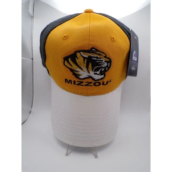 Mizzou Missouri Tigers Embroidered Baseball Cap Adjustable Black Gold