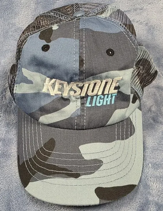 Keystone Light Camo Mesh Trucker Hat Adjustable Snapback Beer Promo Cap