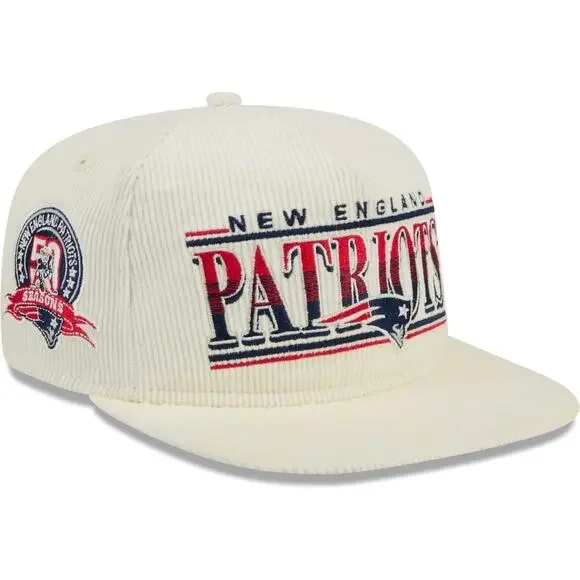New Era New England Patriots Throwback Corduroy Golfer Snapback Hat