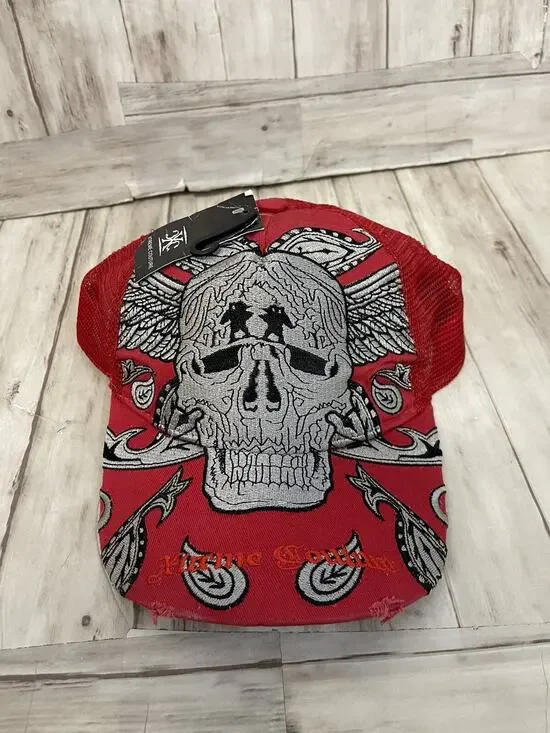 Xtreme Couture Hat Mens Skull Embroidered Red Cap Unisex One Size A1