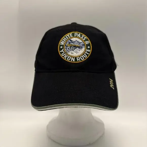 White Pass & Yukon Route 2014 Black Cotton‎ Baseball Cap Hat Skagway Alaska OSFM