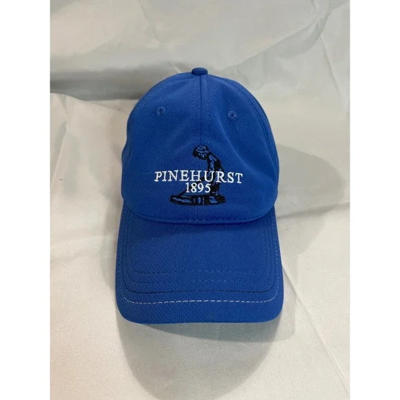 Pinehurst 1895 Golf Resort Blue Putter Boy Logo Adjustable Baseball Hat Cap Mens