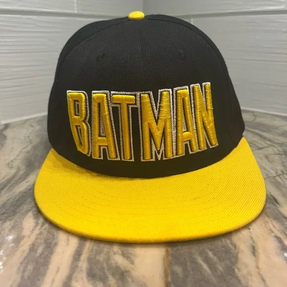 DC Comics Batman Hat Adjustable Snapback Black Yellow