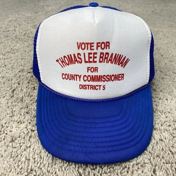Vtg Nissun Hat Vote Thomas‎ Lee Brannan County Commissioner Trucker Snapback Cap