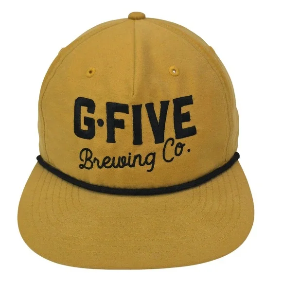 G-Five Brewing Co Rope Hat Snapback Yellow Craft Beer Brewery Beloit Wisconsin‎