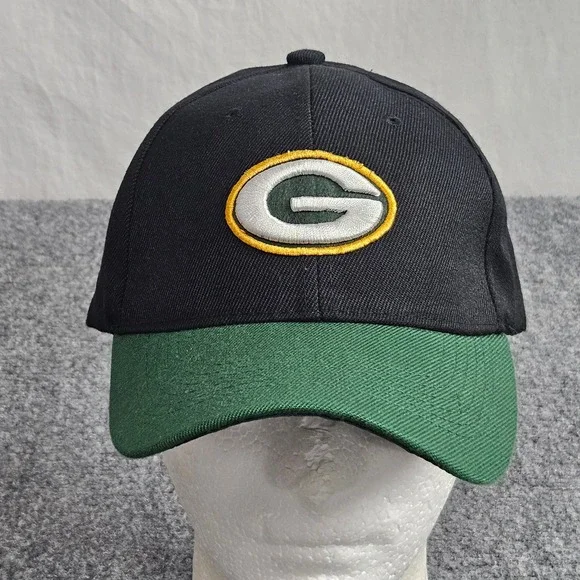 Green Bay Packers Hat Strapback Cap‎ Black Green NFL Football Wisconsin Fangear