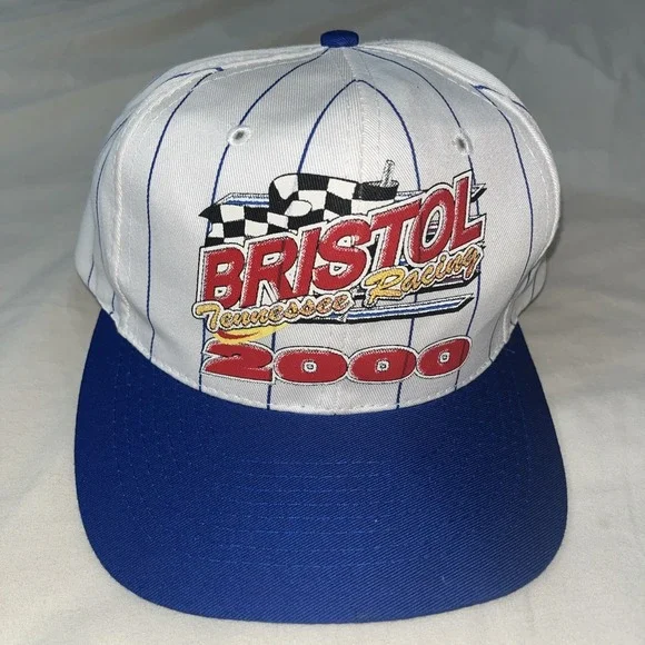 Vintage Bristol Tennessee Racing race‎ track 2000 White hat Rope Around Cap VTG
