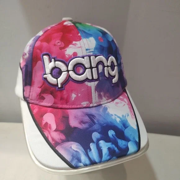 Bang Energy Color Splatter Baseball Hat light up‎ Brim Adjustable Festival Rave