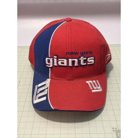 NFL Reebok Pro Line NY Giants Red/Blue Strapback Hat Cap One Size‎ Fits All