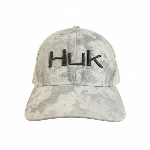 HUK Performance Headwear Stretch Fit Trucker Hat Camo Digital Gray Mens  L/XL-XL