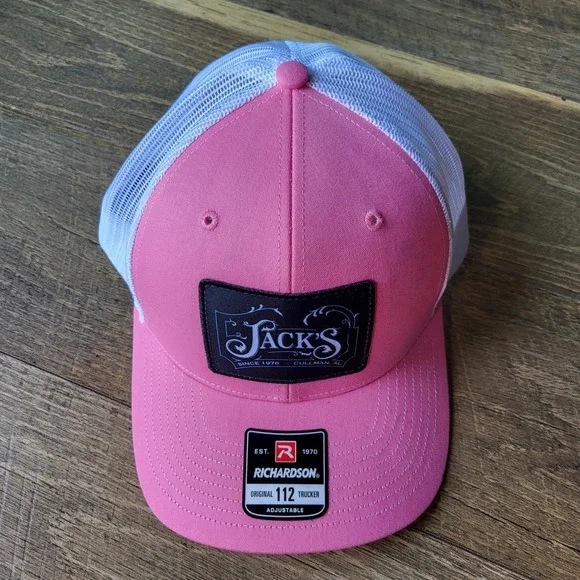 Richardson 112 Trucker Hat Pink White Jacks Since 1976 Cullman AL Snapback Cap