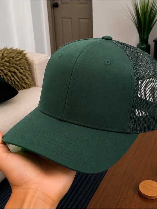 Classic Dark Green Trucker Cap - Unbranded