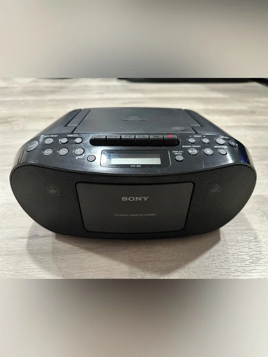 CH181 Sony CFD-S50 Boombox CD/Radio/Cassette Player Mega Bass Power Cord Tested