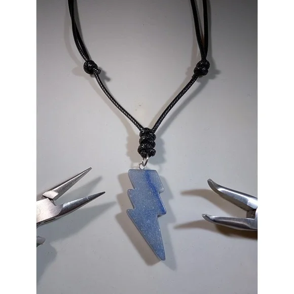 Lapis Lazuli Lightning Bolt Adjustable Necklace